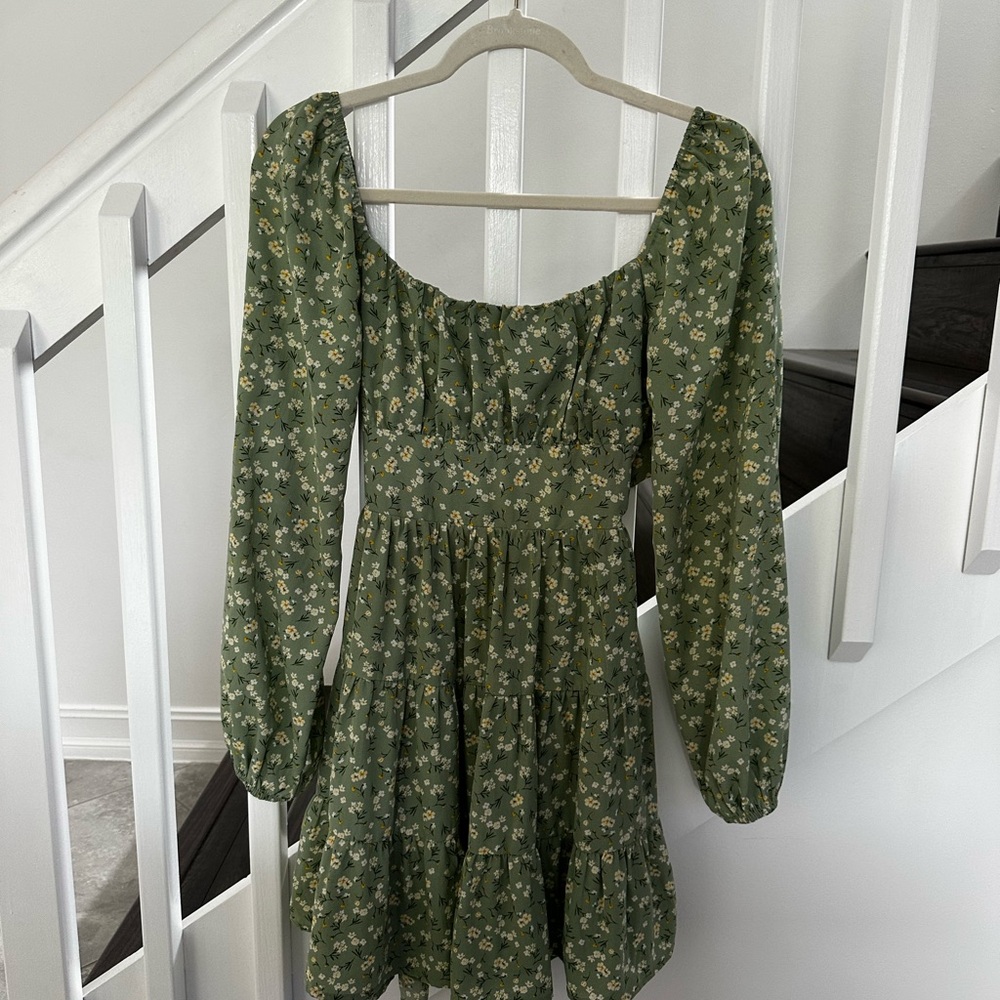 Altar'd State Sage Floral Dress
